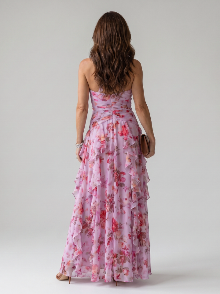 Ramona | Women's Floral Halter Neck Maxi Dress - Floral - Image 4