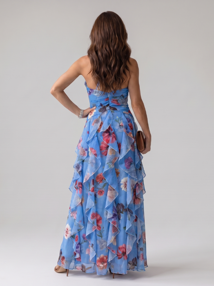 Ramona | Women's Floral Halter Neck Maxi Dress - Floral - Image 7