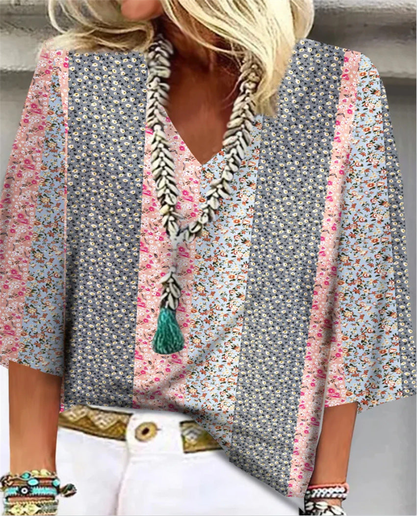 Ravanda | Women's Floral Print Blouse Relaxed Fit - Image 1