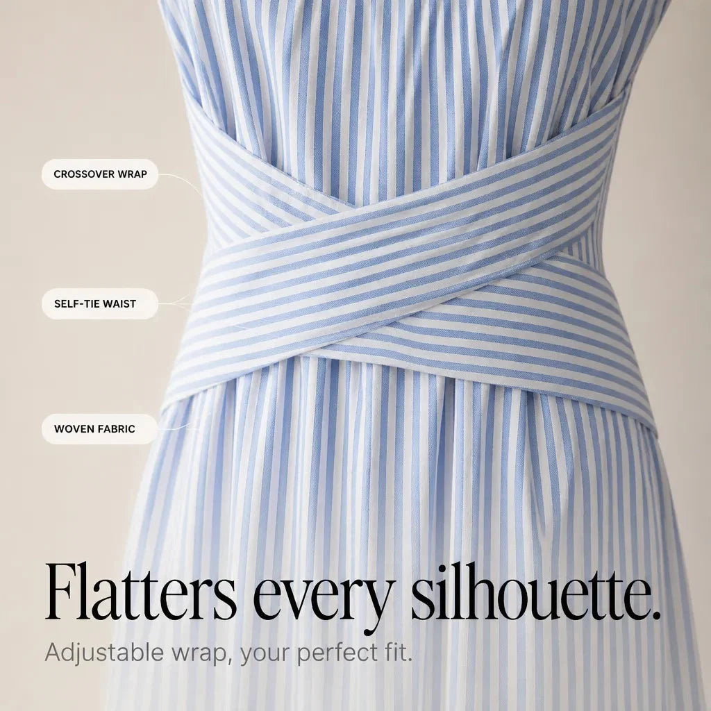 Ravelle | Women's Striped Sleeveless Maxi Dress - Striped - Image 7
