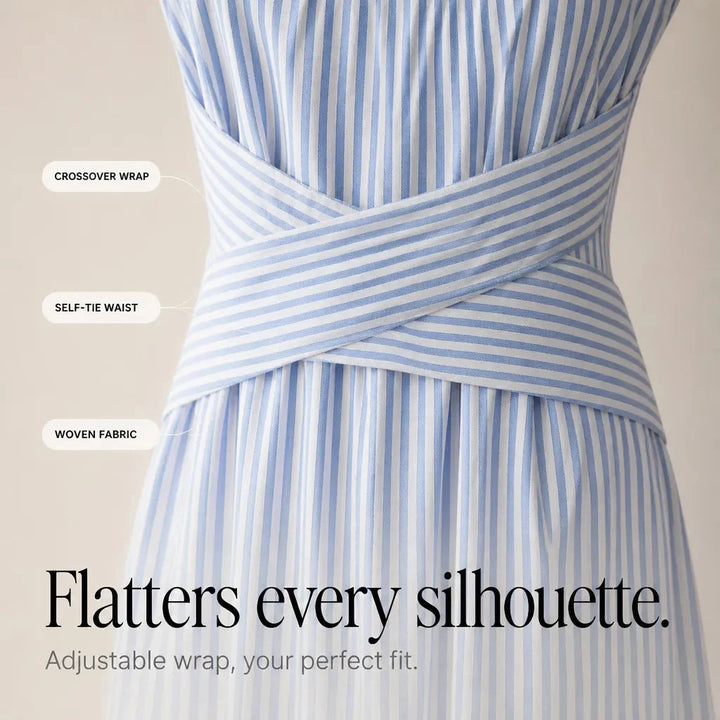 Ravelle | Women's Striped Sleeveless Maxi Dress - Striped - Image 7
