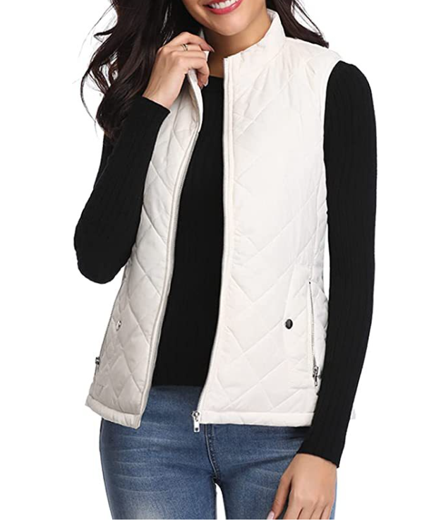 Raven | Women's Quilted Zip Front Vest - Pink - Image 12