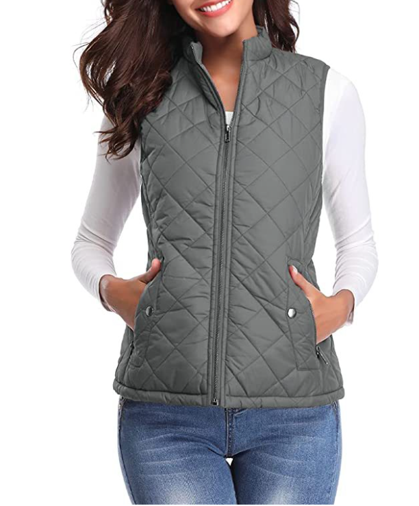 Raven | Women's Quilted Zip Front Vest - Pink - Image 2