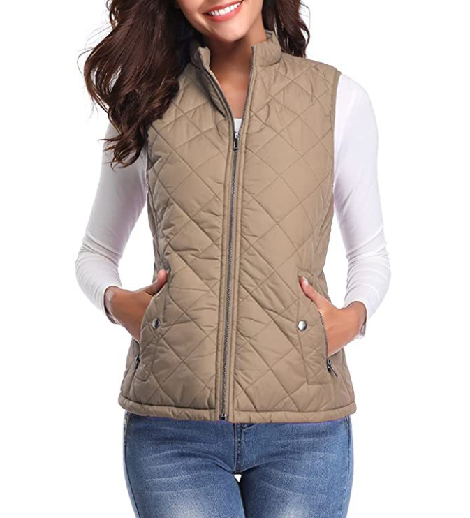 Raven | Women's Quilted Zip Front Vest - Pink - Image 3