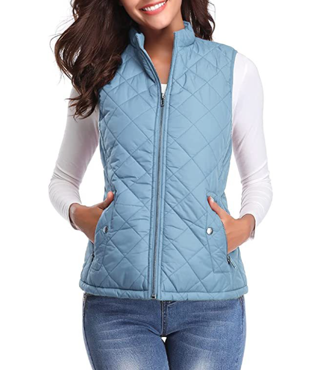 Raven | Women's Quilted Zip Front Vest - Pink - Image 4