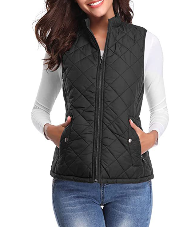 Raven | Women's Quilted Zip Front Vest - Pink - Image 6