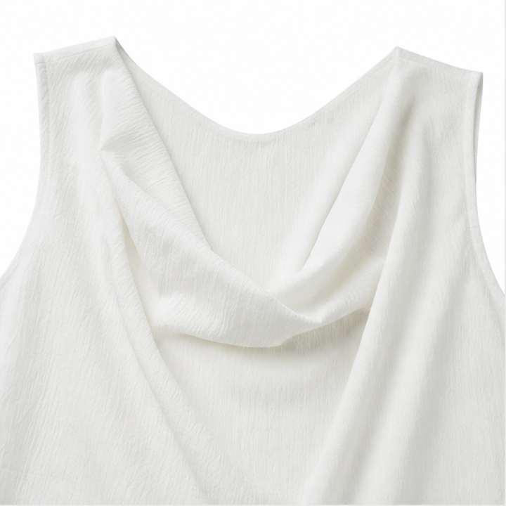 Ravenna | Women's Cowl Neck Sleeveless Mini Dress - Burgundy - Image 8