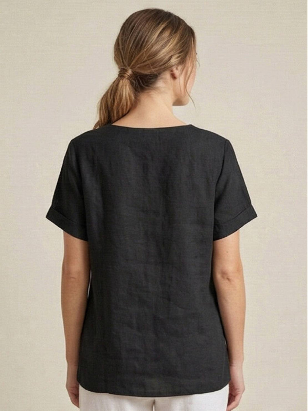 Olive | Women's Casual Tee Short Sleeve Scoop Neck Button Detail Top