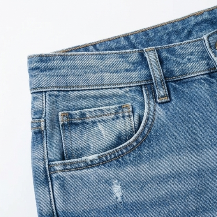 Renata | Women's Straight Leg Cropped Raw Hem Jeans - Light Blue - Image 7