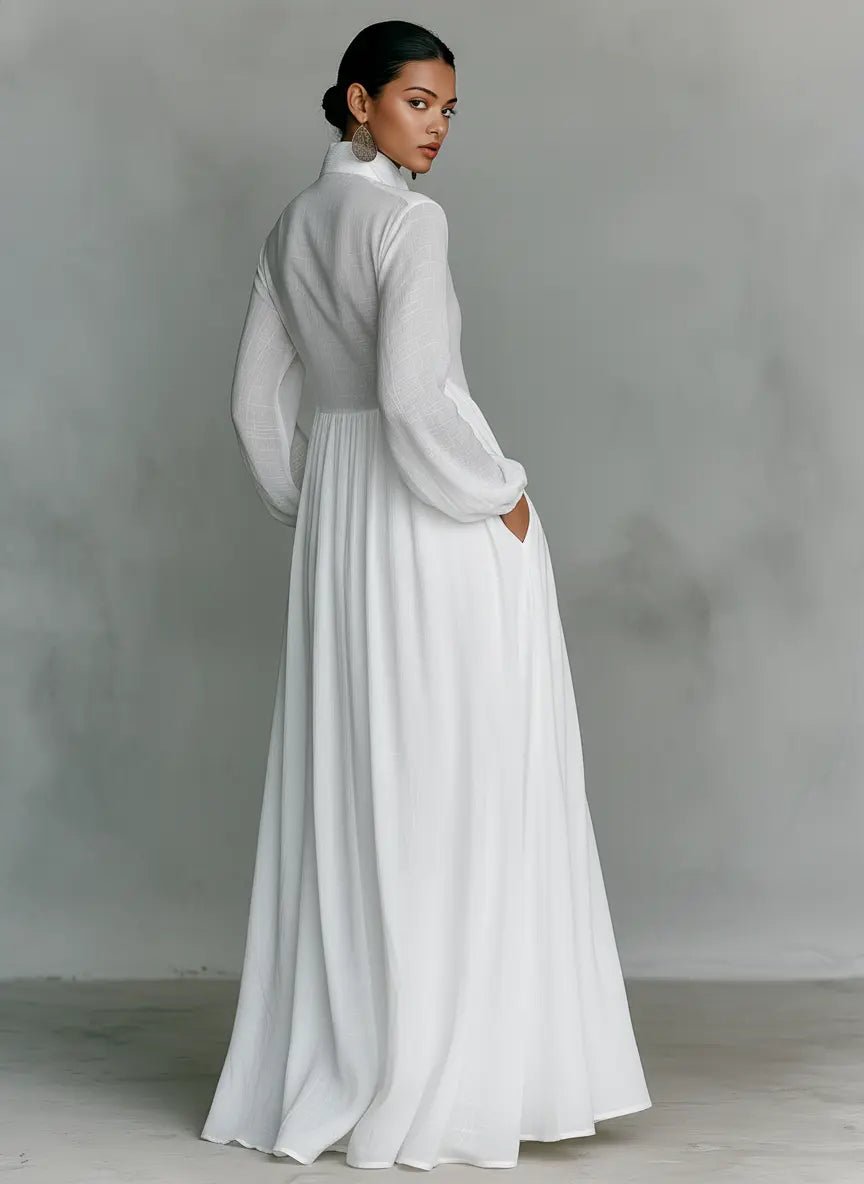 Rennata | Women's Formal Maxi Dress - White - Image 2