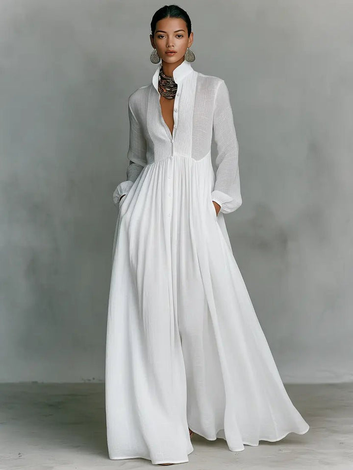 Rennata | Women's Formal Maxi Dress - White - Image 7