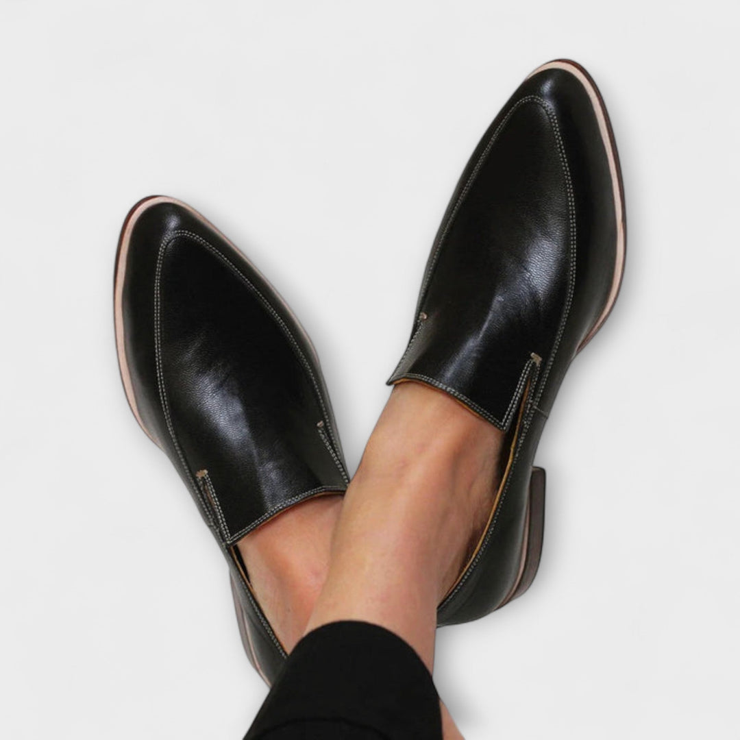 Rhiannon | Women's Black Slip-On Loafers - Black - Image 1