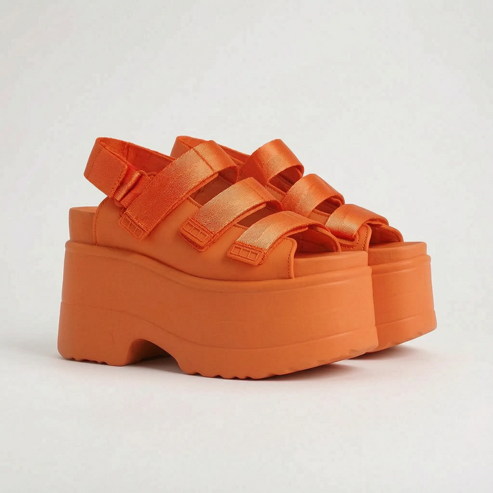 Rindella | Women's Strappy Platform Sandals - Beige - Image 2