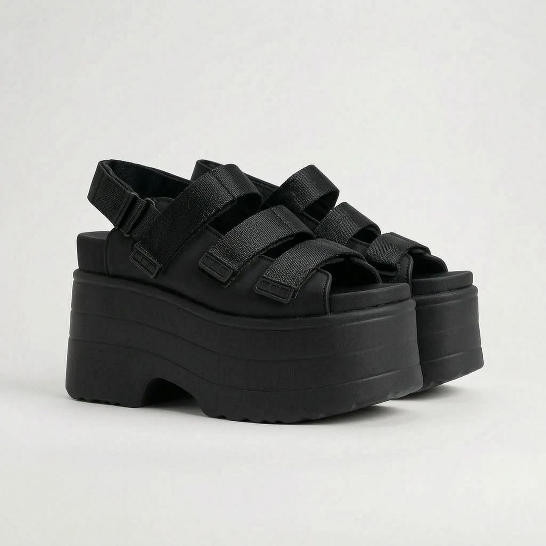 Rindella | Women's Strappy Platform Sandals - Beige - Image 3