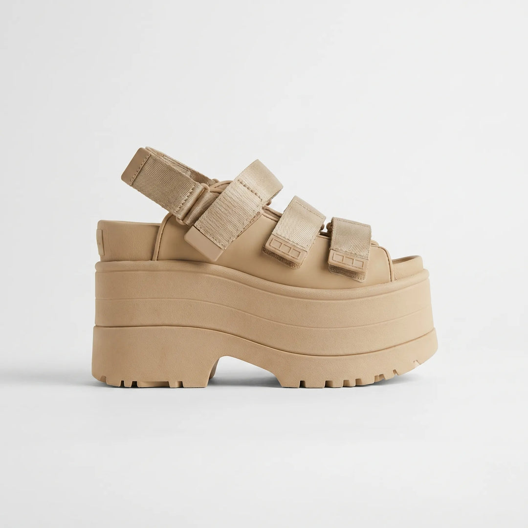 Rindella | Women's Strappy Platform Sandals - Beige - Image 6