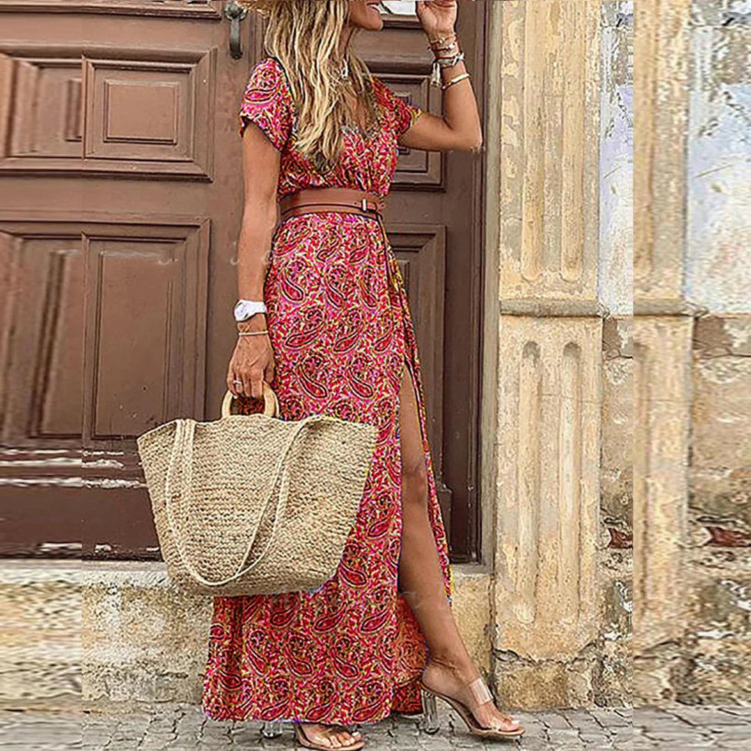 Justine™ | Airy Boho Maxi Dress With FREE Matching Belt