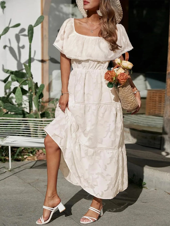 Romilda | Women's Wedding Guest Dress Off-Shoulder Midi - White - Image 12