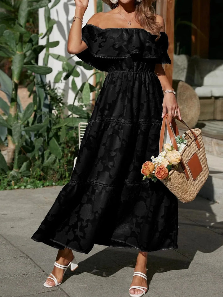 Romilda | Women's Wedding Guest Dress Off-Shoulder Midi - White - Image 15