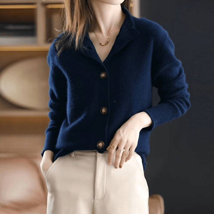 Rosabel | Women's Long Sleeve Button Up Cardigan - Orange - Image 5
