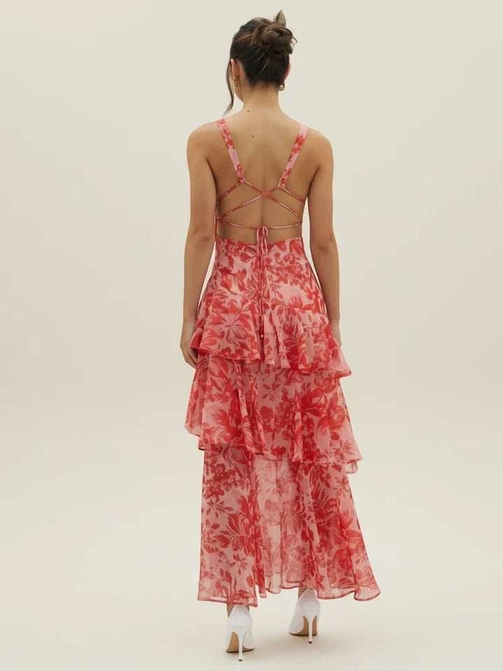 Rosalette | Women's Floral Maxi Dress Tiered Ruffle - Floral - Image 2