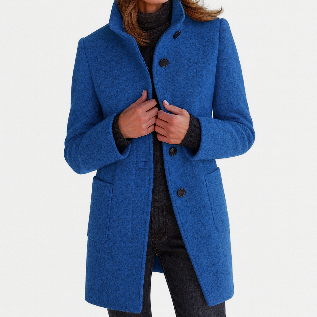 Rosamund | Women's Hooded Long Coat - Grey - Image 2
