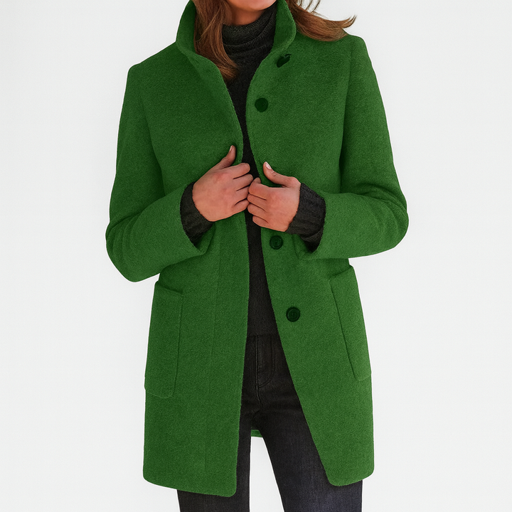 Rosamund | Women's Hooded Long Coat - Grey - Image 4