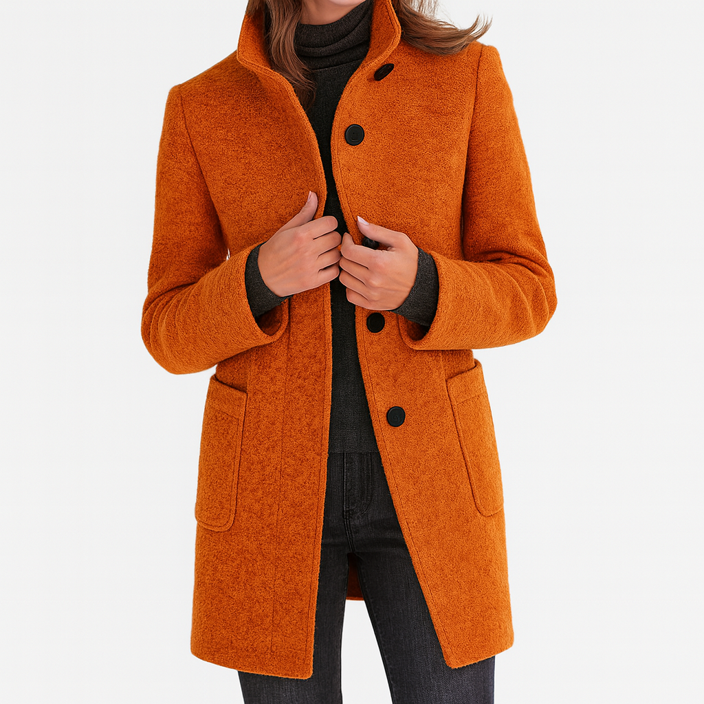 Rosamund | Women's Hooded Long Coat - Grey - Image 8