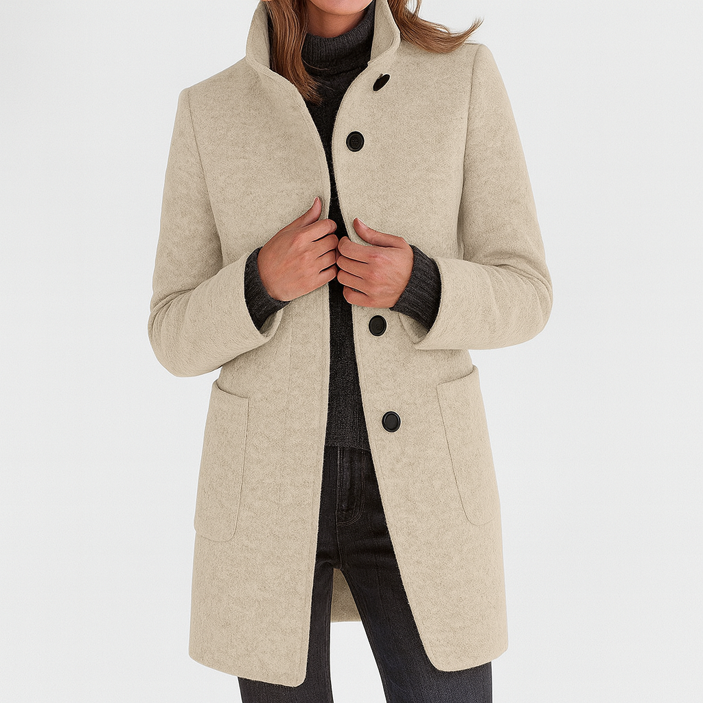 Rosamund | Women's Hooded Long Coat - Grey - Image 9