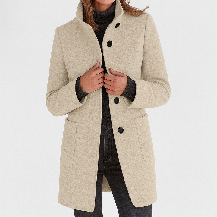 Rosamund | Women's Hooded Long Coat - Grey - Image 9