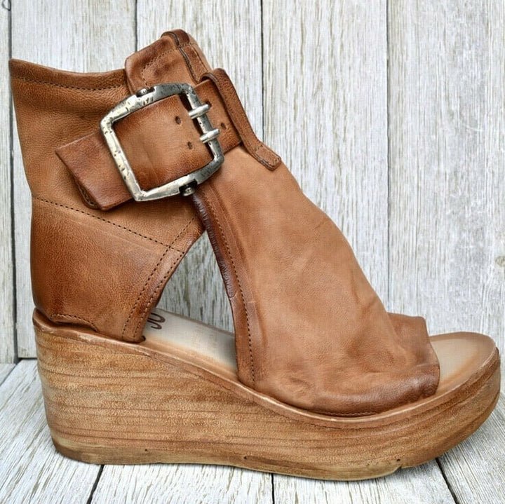 Rosamund | Women's Purple Ankle Strap Wedge Sandals - Purple - Image 9