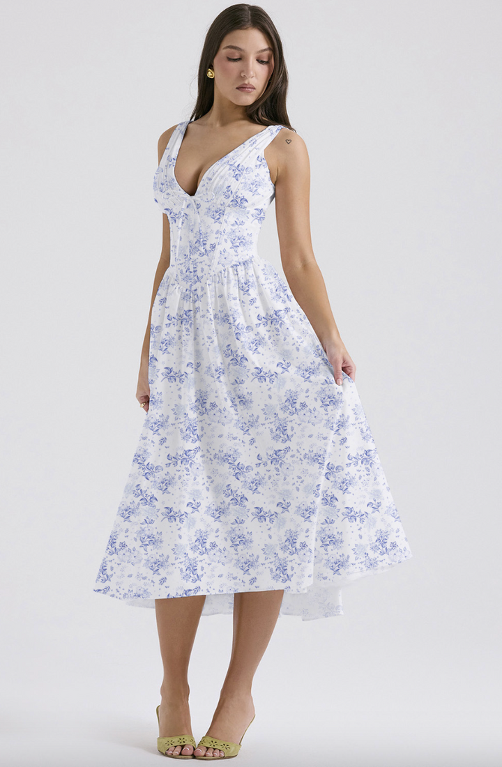 Rossalyn | Women's Floral Midi Dress for Summer - Image 3