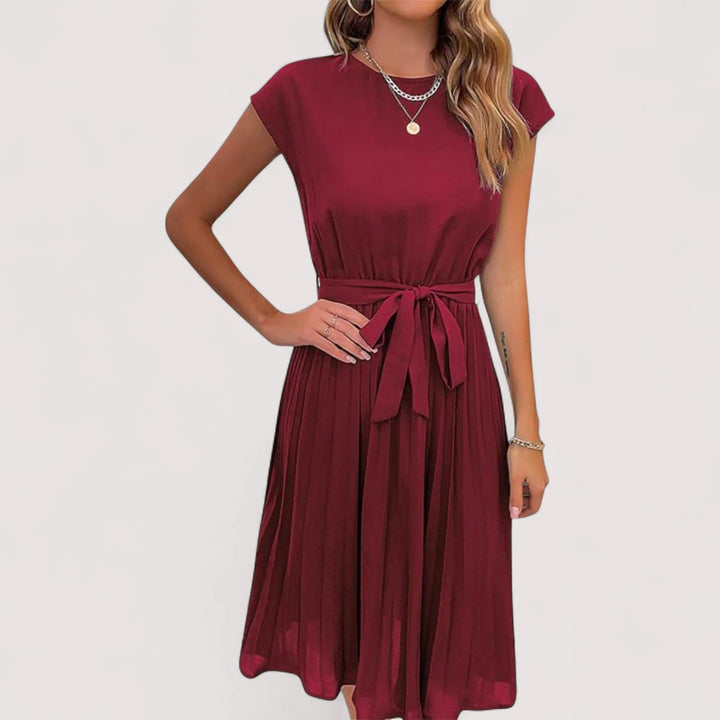 Rowena | Women's Pleated Midi Summer Dress - Image 2