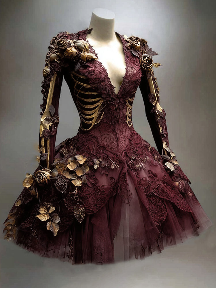 Ryndova | Women's Gothic Print Mini Dress - Image 2