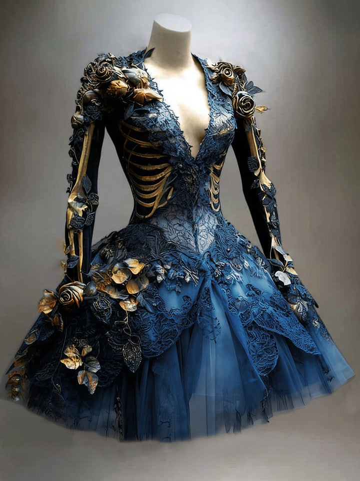 Ryndova | Women's Gothic Print Mini Dress - Image 3