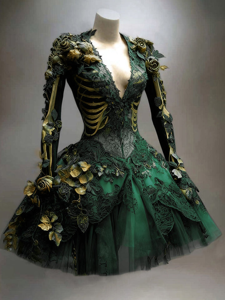 Ryndova | Women's Gothic Print Mini Dress - Image 4