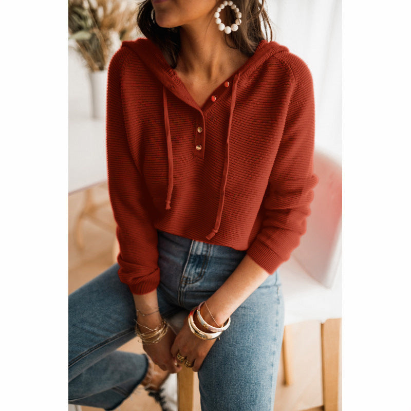 Sabrina | Women's Button Front V-Neck Long Sleeve Top - Black - Image 5