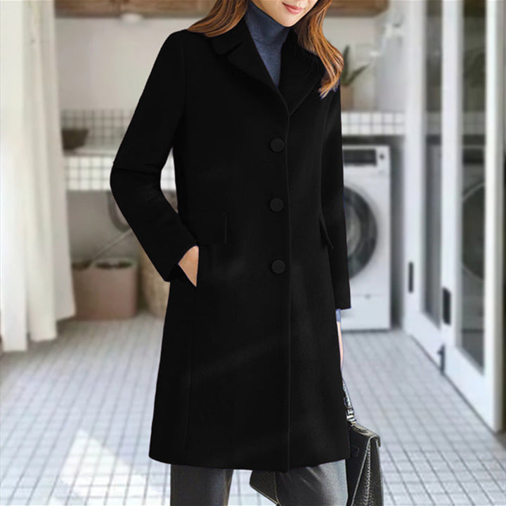 Sabrina | Women's Double Breasted Long Coat - Grey - Image 2