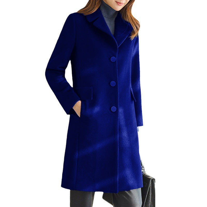 Sabrina | Women's Double Breasted Long Coat - Grey - Image 5