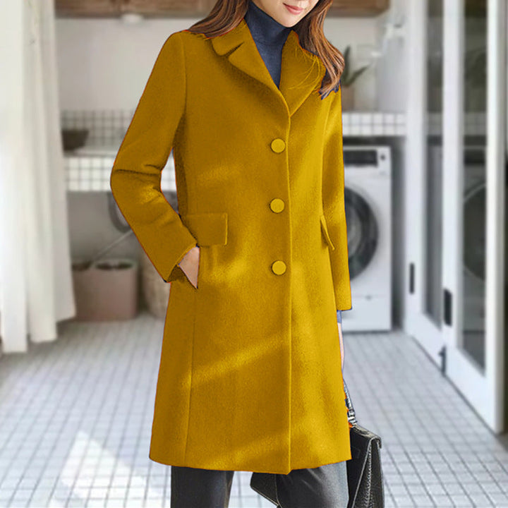 Sabrina | Women's Double Breasted Long Coat - Grey - Image 6