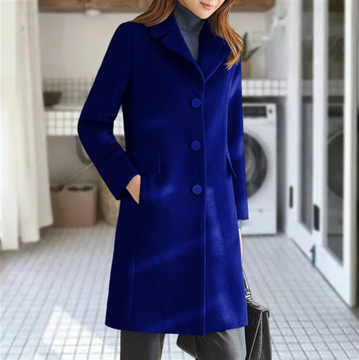 Sabrina | Women's Double Breasted Long Coat - Grey - Image 9