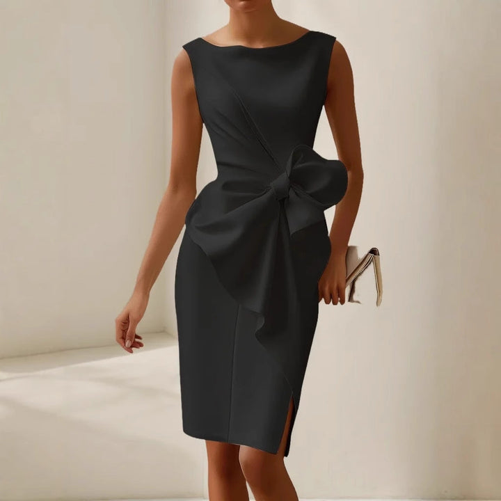 Selvaine | Women's Formal Dress with Statement Bow - Light Pink - Image 5