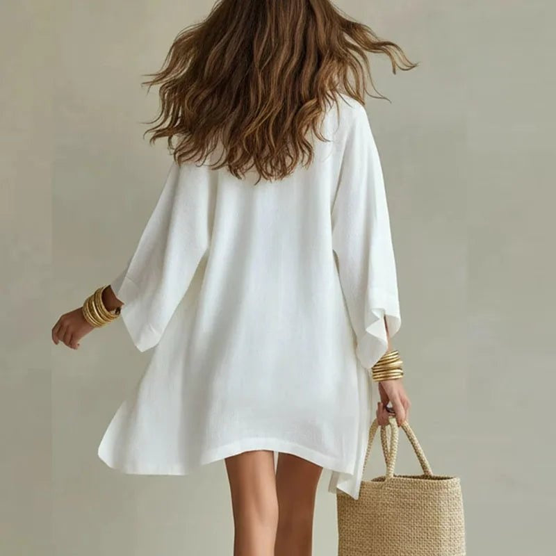 Selvaine | Women's Linen Co-ord Short Set with Kimono - Image 6