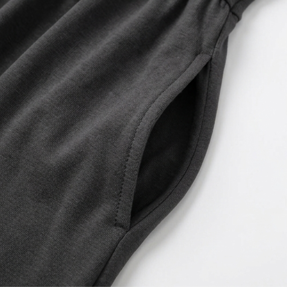 Selvine | Women's Crossover V-Neck Midi Dress with Pockets - Black - Image 9