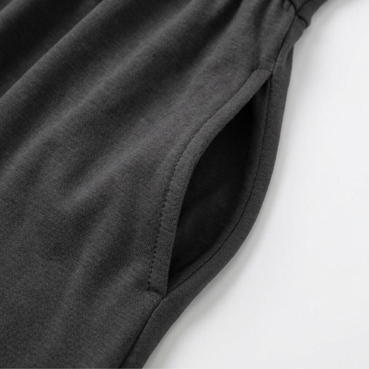Selvine | Women's Crossover V-Neck Midi Dress with Pockets - Black - Image 9