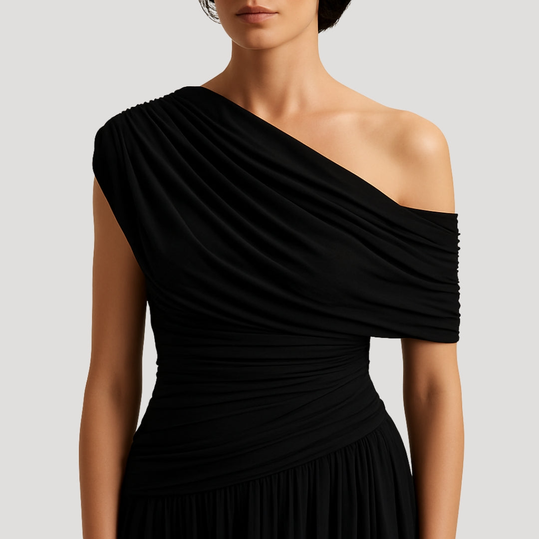 Selvonne | Women's One-Shoulder Maxi Dress - Cream - Image 6