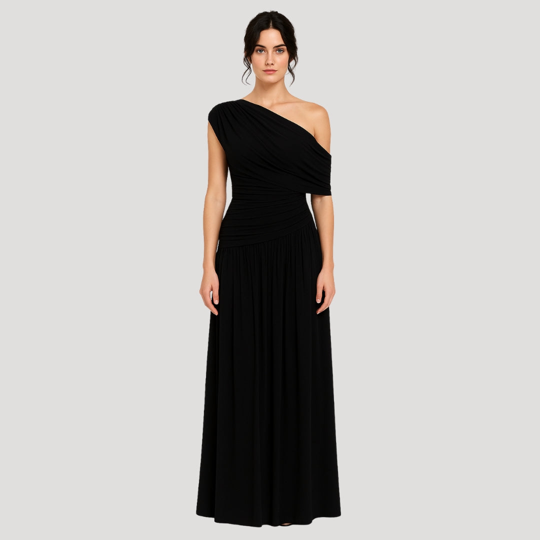 Selvonne | Women's One-Shoulder Maxi Dress - Cream - Image 7