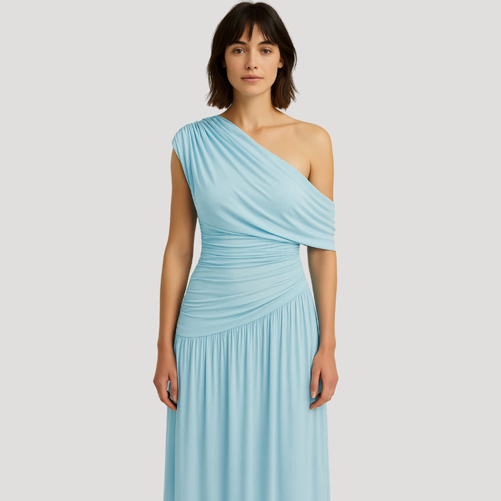 Selvonne | Women's One-Shoulder Maxi Dress - Cream - Image 8