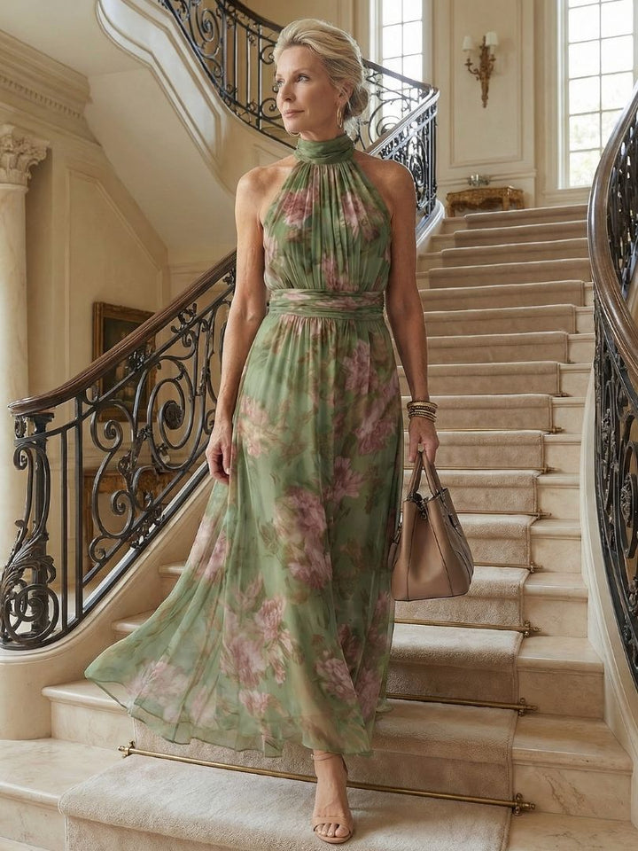 Seraphel | Women's Floral Halter Midi Dress - Floral - Image 5