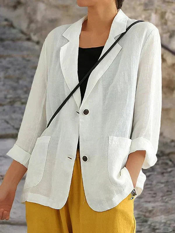 Seraphine | Women's Oversized Button Front Blazer - Black - Image 3