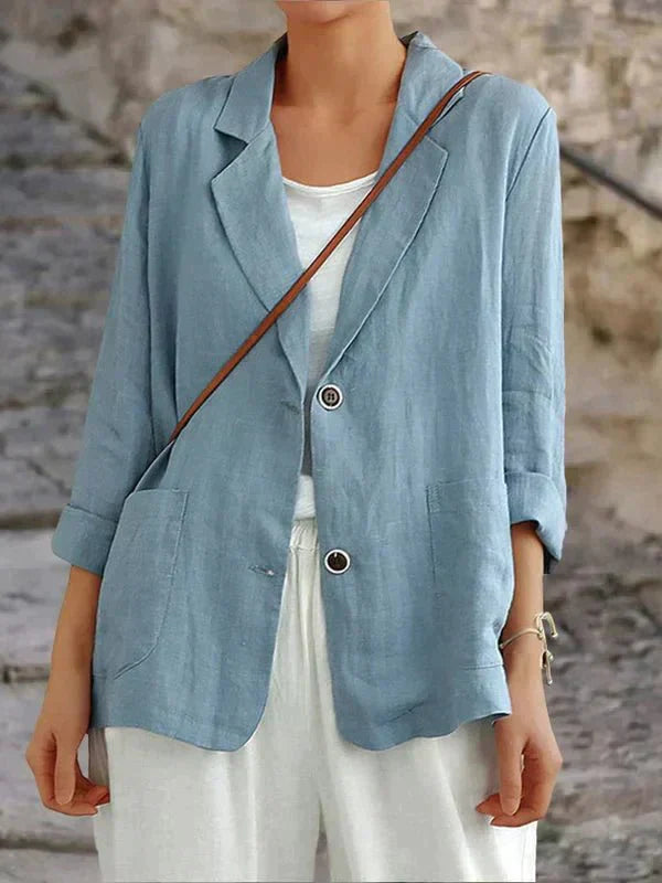 Seraphine | Women's Oversized Button Front Blazer - Black - Image 5